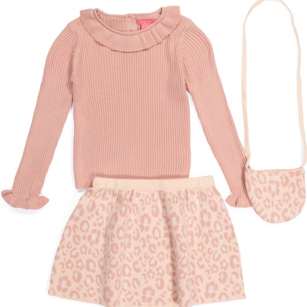 Sweater skirt set with purse